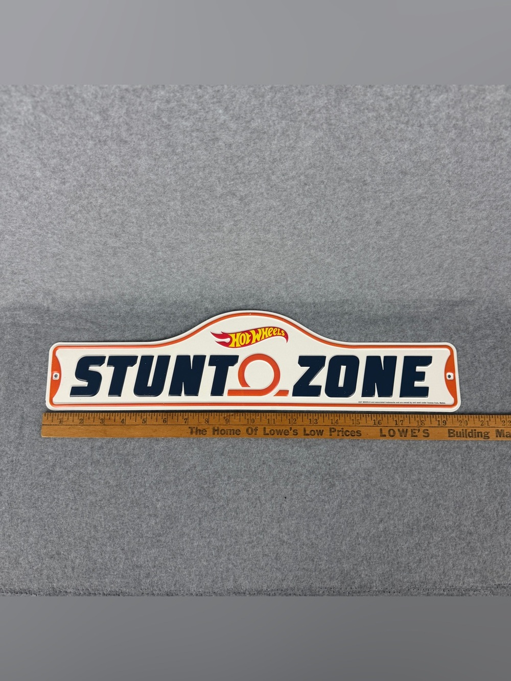 Hot Wheels Stunt Zone Metal Wall Sign - Room Decor 20” x 5”